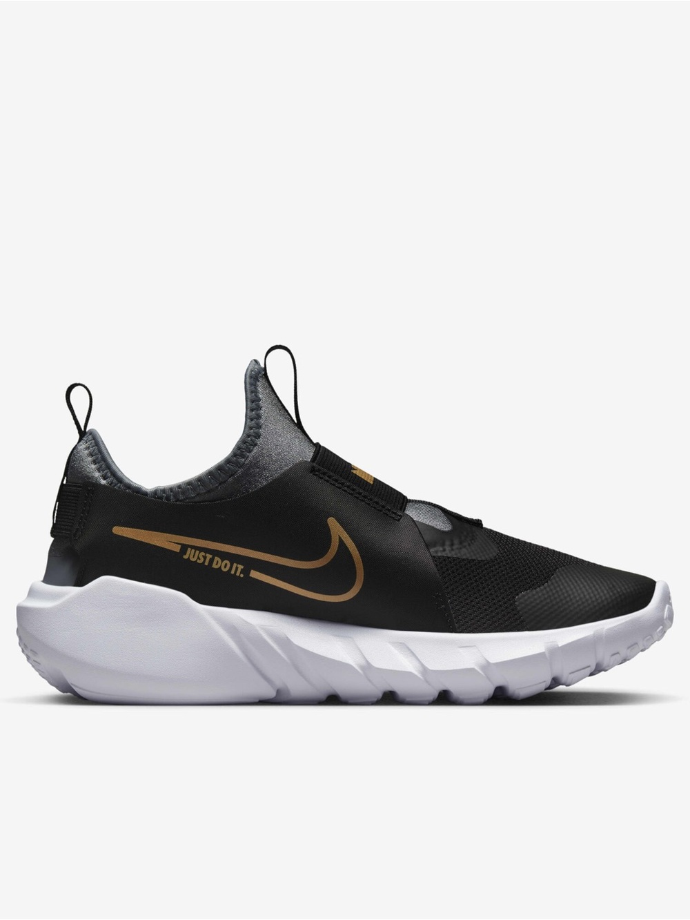 Nike Black Slip-On Trainer with Gold Swoosh